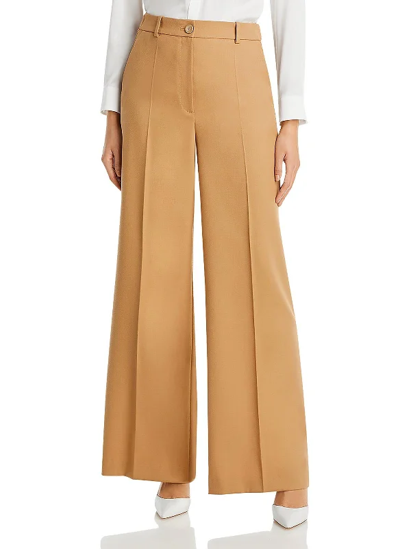 Women's Clothing For Everyday Wear Womens High Rise Solid Wide Leg Pants