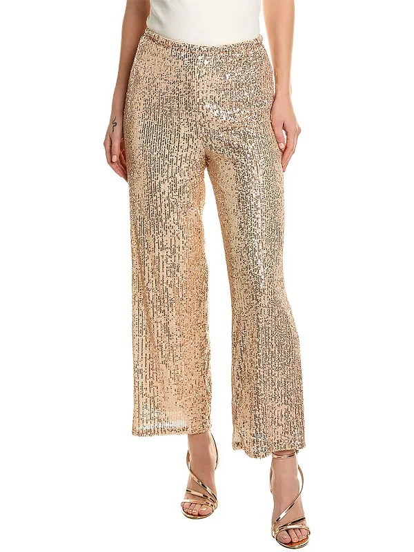 Comfortable Women's Clothes Womens Sequined High Rise Wide Leg Pants